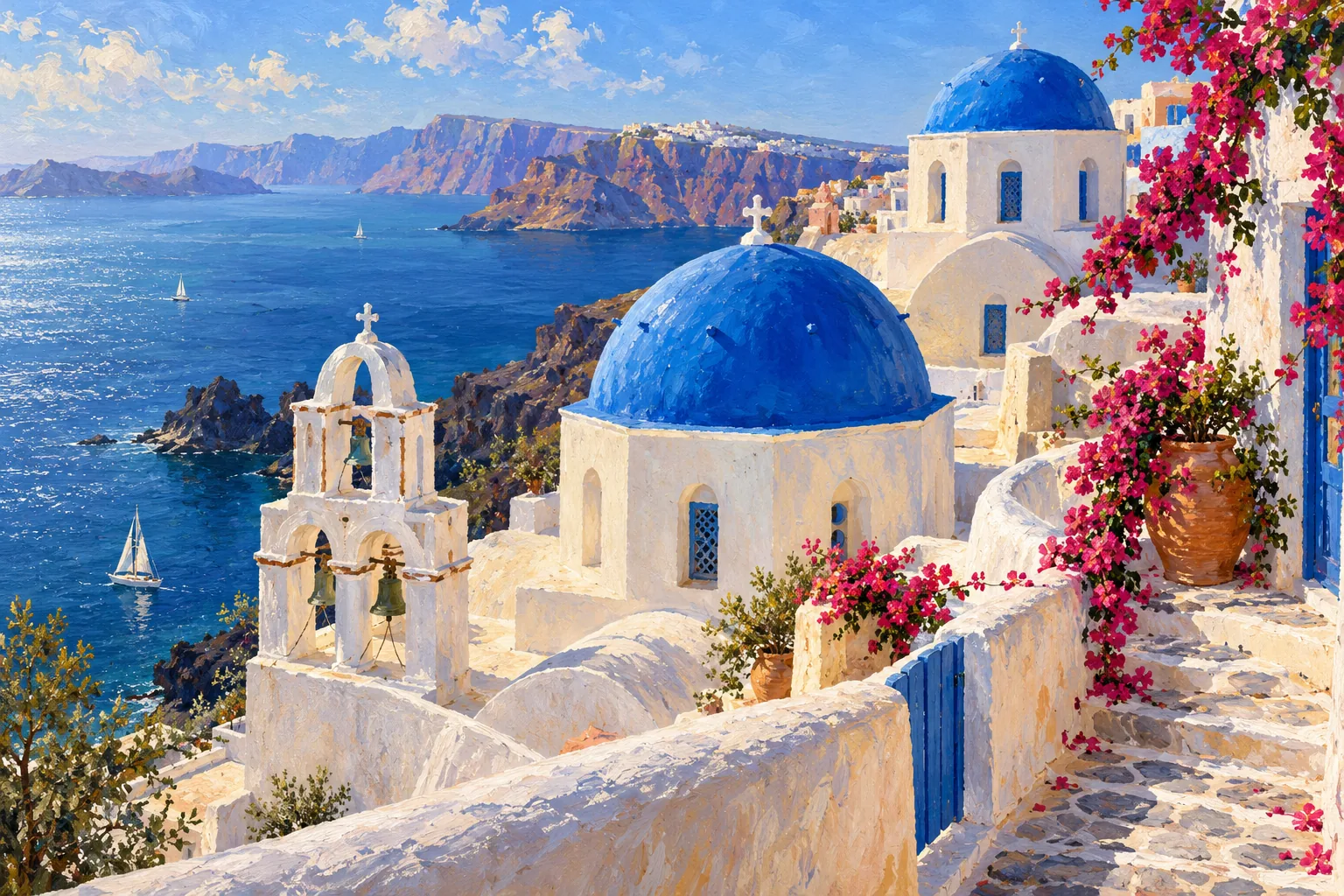 Blue domes — Santorini